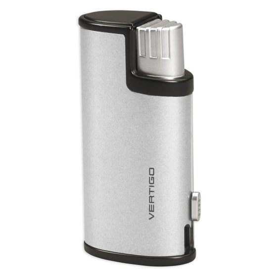 Vertigo Warrior Triple Flame Lighter w/ Cigar Punch - Metallic Silver