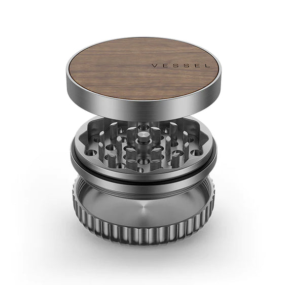 Vessel Mill - 3 Piece Aluminum Grinder - Walnut