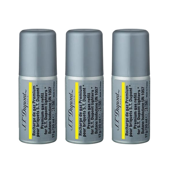 S.T. Dupont Premium Butane 30mL - Yellow - 3 Pack