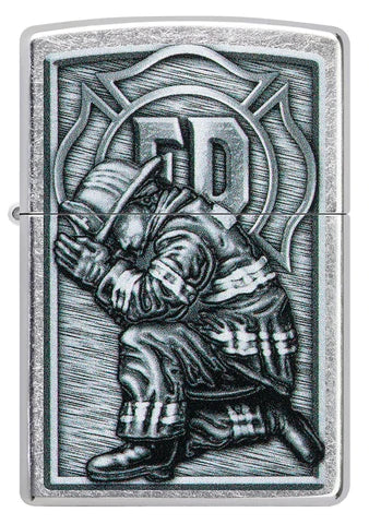 Zippo Lighter - Kneeling Firefighter