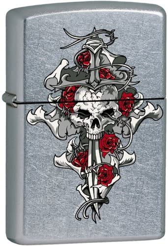 Zippo Lighter - Skull Rose Dagger