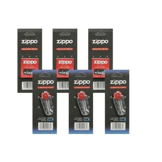 Zippo Genuine Flints & Wicks Variety Packs - 3 Pack