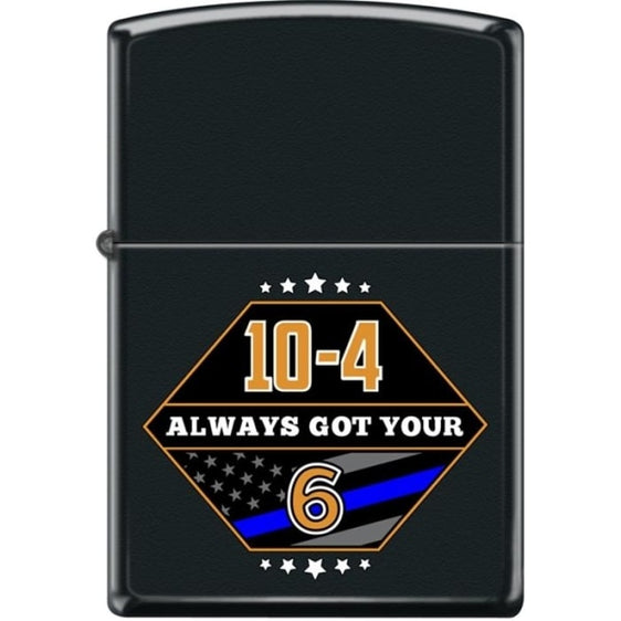 Zippo Lighter - Always Got Your 6 Black Matte