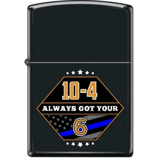 Zippo Lighter - Always Got Your 6 Black Matte