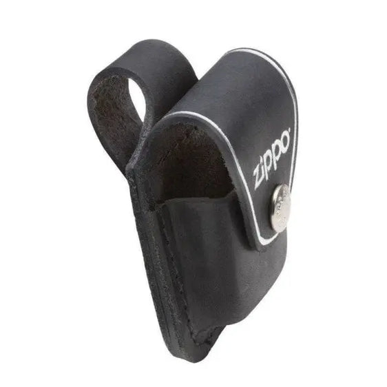 Zippo Lighter Black Leather Pouch with Loop