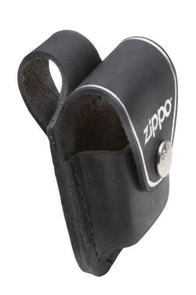 Zippo Lighter Black Leather Pouch with Loop