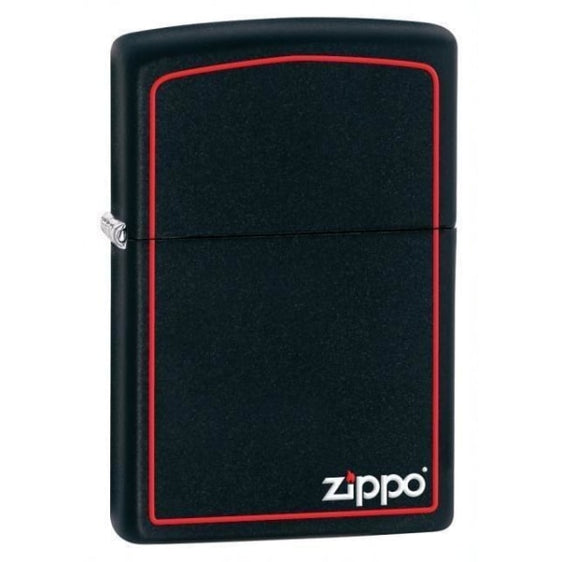 Zippo Lighter - Classic Black w/ Red Border