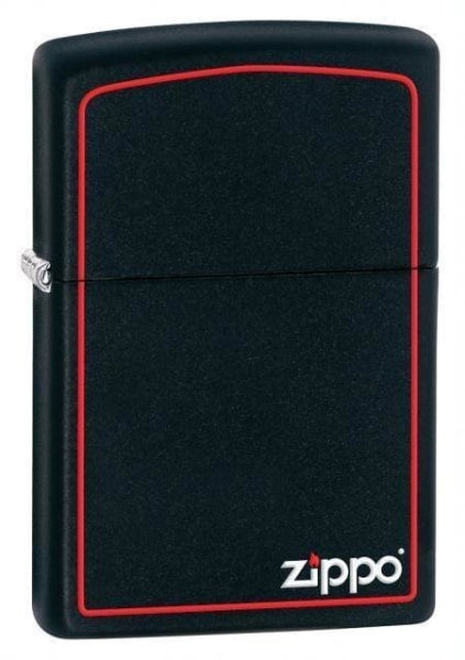 Zippo Lighter - Classic Black w/ Red Border