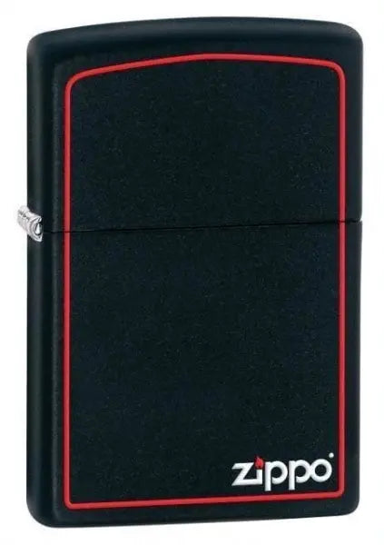 Zippo Lighter - Classic Black w/ Red Border