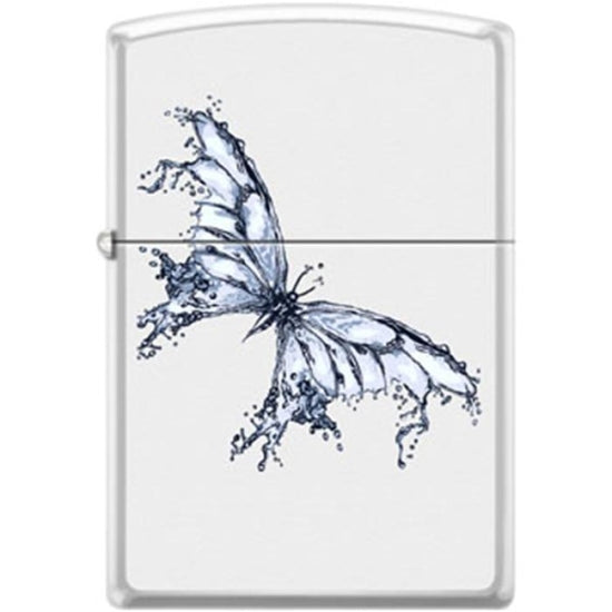 Zippo Lighter - Butterfly White Matte