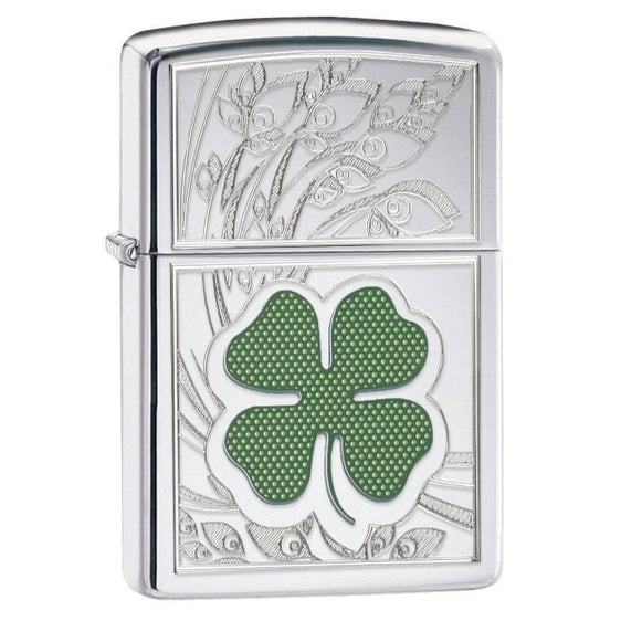 Zippo Lighter - Clover High Polish Chrome