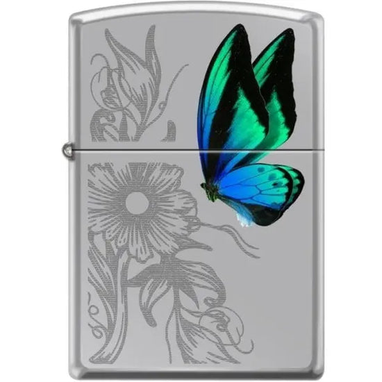 Zippo Lighter - Dazzling Butterfly High Polish Chrome