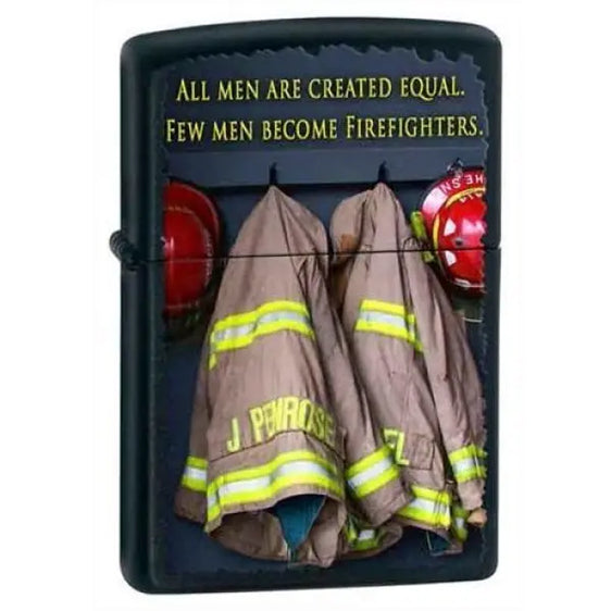 Zippo Lighter - Few Become Firefighters Black Matte