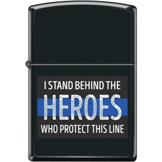 Zippo Lighter - I Stand Behind the Heroes Black Matte