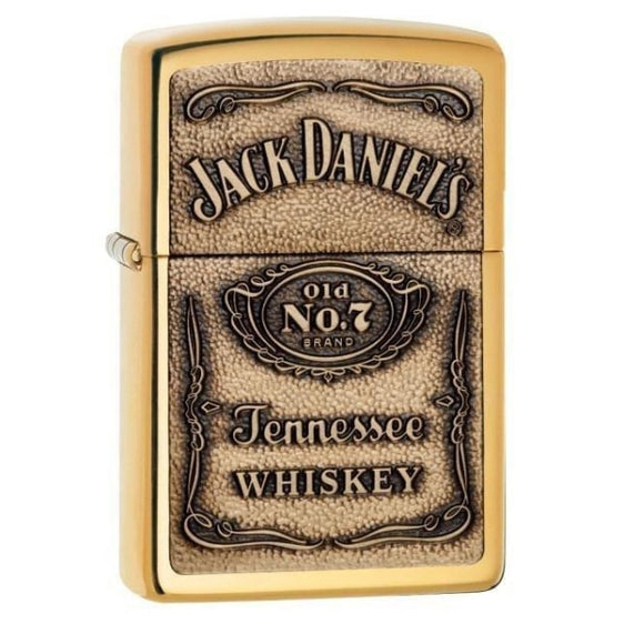 Zippo Lighter - Jack Daniel's Emblem High Polish Brass
