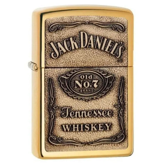 Zippo Lighter - Jack Daniel's Emblem High Polish Brass