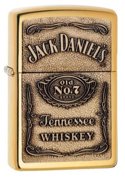Zippo Lighter - Jack Daniel's Emblem High Polish Brass