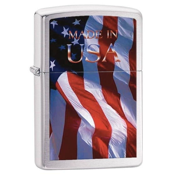 Zippo Lighter - Made in USA Stamp High Polish Chrome