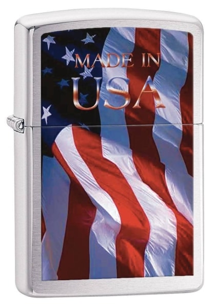 Zippo Lighter - Made in USA Stamp High Polish Chrome