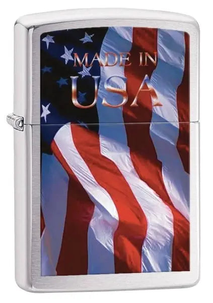 Zippo Lighter - Made in USA Stamp High Polish Chrome
