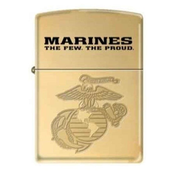 Zippo Lighter - Marines The Few. The Proud. High Polish Sold Brass