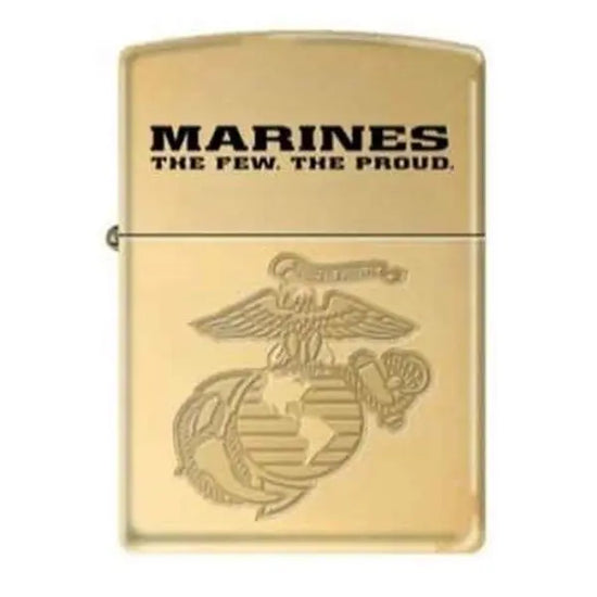 Zippo Lighter - Marines The Few. The Proud. High Polish Sold Brass
