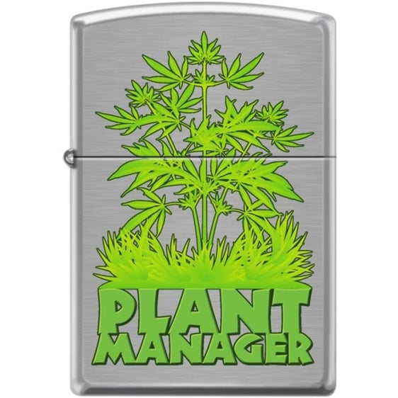 Zippo Lighter - Plant Manager Brushed Chrome