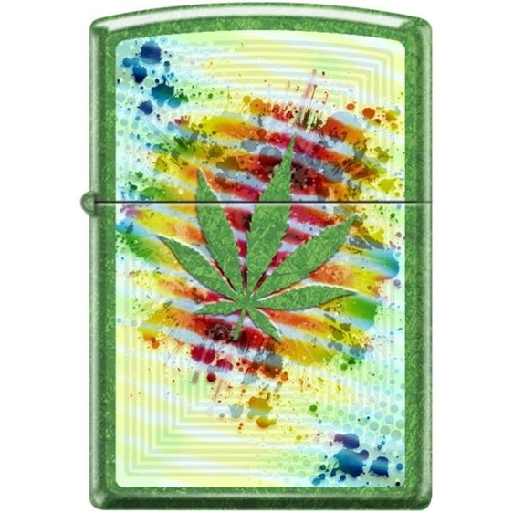 Zippo Lighter - Pot Leaf Meadow Finish