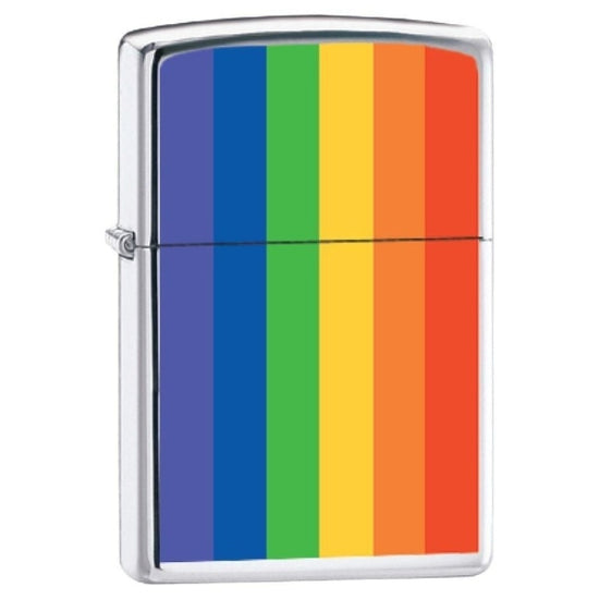 Zippo Lighter - Rainbow Flag High Polish Chrome