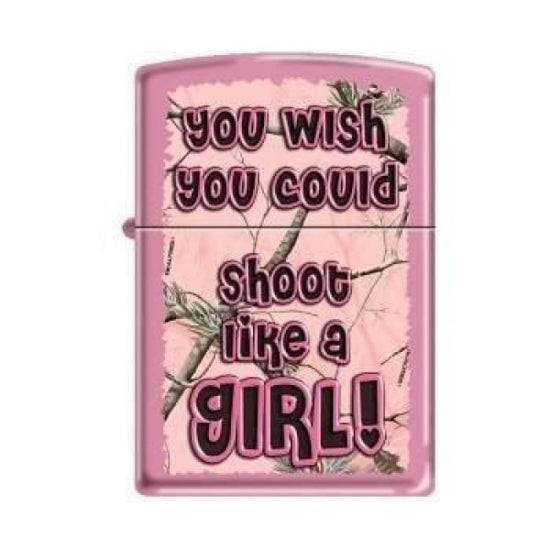 Zippo Lighter - Realtree Shoot Like a Girl Pink Matte