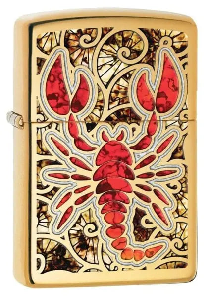 Zippo Lighter - Scorpion Shell High Polish Brass