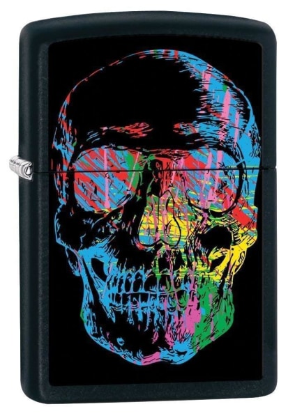 Zippo Lighter - Colorful Skull