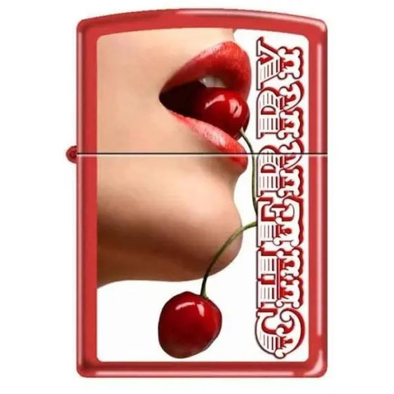 Zippo Lighter - Talented Cherry Girl Red Matte