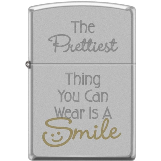 Zippo Lighter - The Prettiest Thing You Can Wear Satin Chrome
