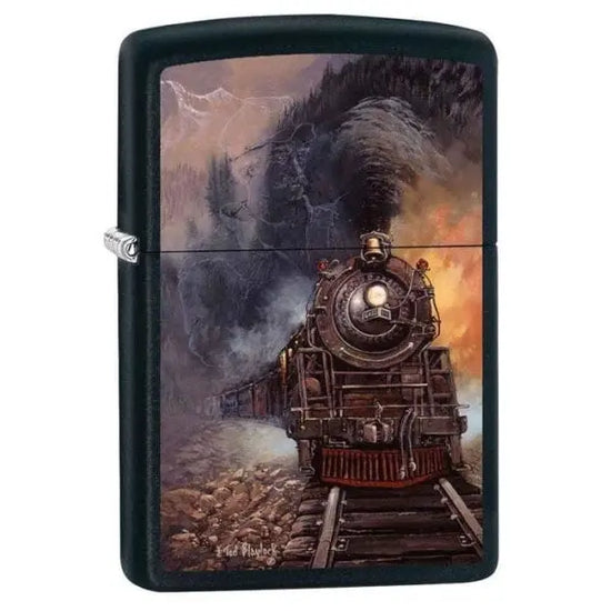 Zippo Lighter - Train by Blaylock Black Matte