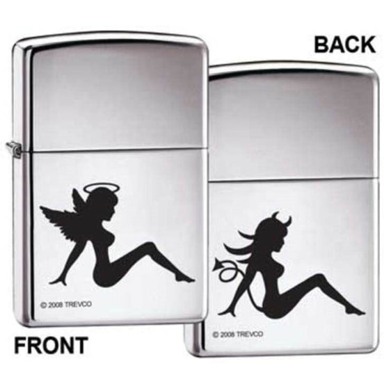 Zippo Lighter - Trucker Angel Devil High Polish Chrome