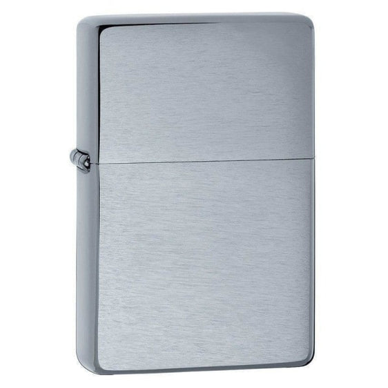 Zippo Lighter - Vintage Brushed Chrome w/o slashes