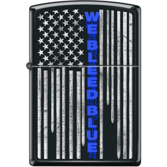 Zippo Lighter - We Bleed Blue Black Matte