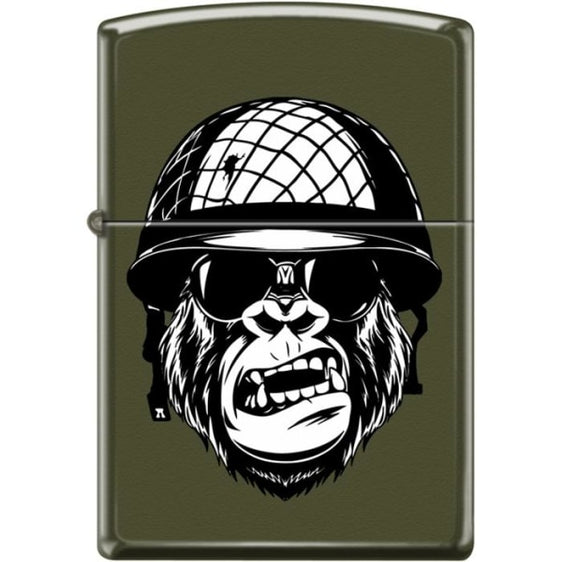 Zippo Lighter - You Want A Piece Of Me? Green Matte