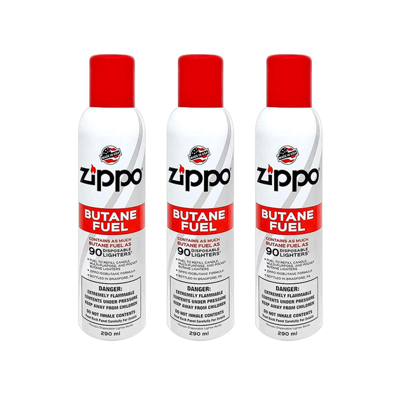 Zippo Butane Fuel 9.8 fl oz - 3 Pack