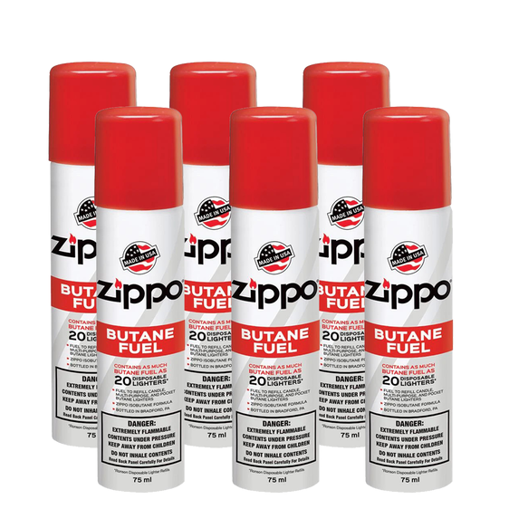 Zippo Butane Fuel 75ml - 6 Pack