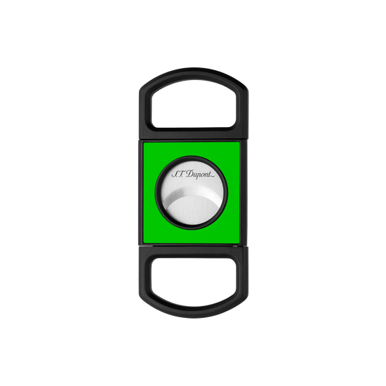 S.T. Dupont Guillotine Cigar Cutter - Matte Black & Neon Green
