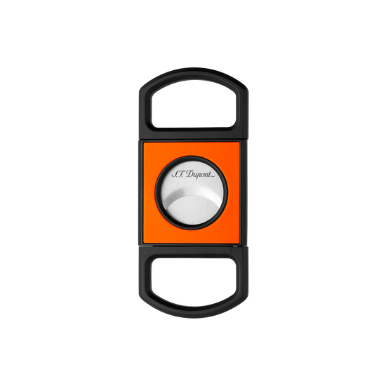 S.T. Dupont Guillotine Cigar Cutter - Matte Black & Neon Orange