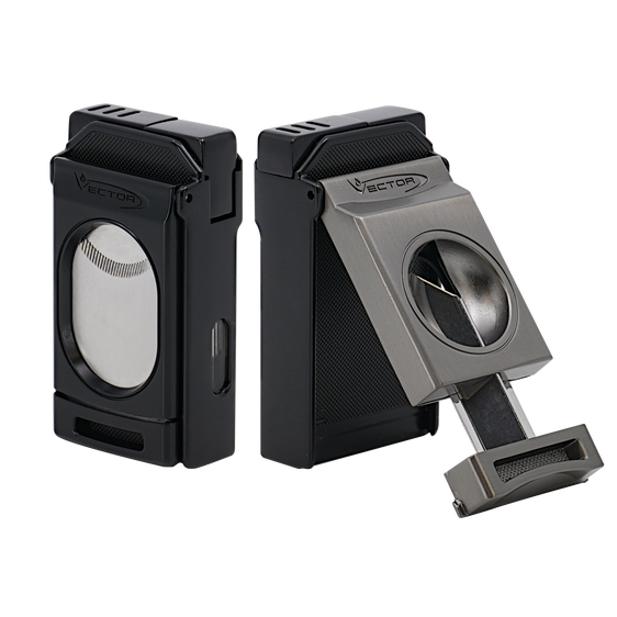 
Vector Switch Double Flame Torch Lighter with Cigar Cutter - Matte Black