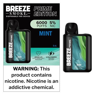 Breeze Prime Disposable Vape 6000 Puffs Lighter USA