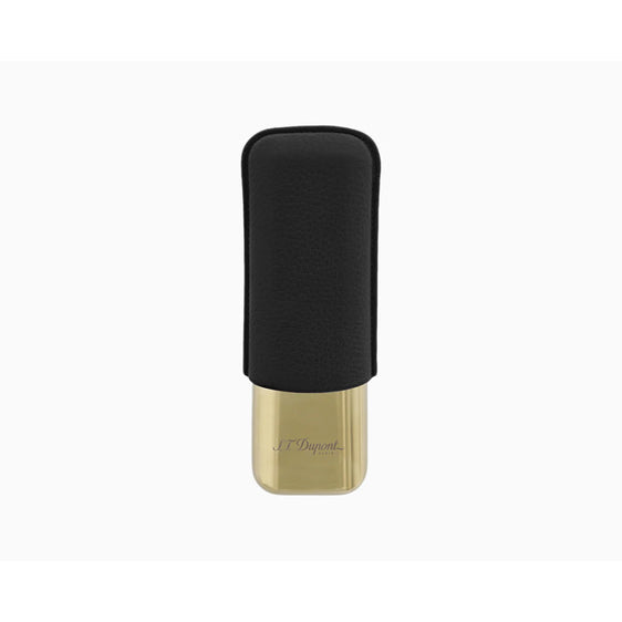 
S.T. Dupont Double Cigar Case Black Grain Gold