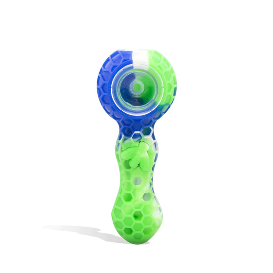 
Silicone and Glass Hand Pipe with Steel Tool - 5 Inch