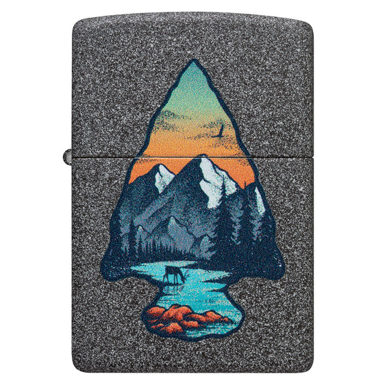 
Zippo Lighter - Iron Stone Mountains Design