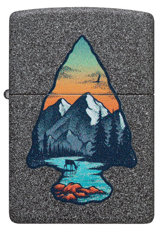 Zippo Lighter - Iron Stone Mountains Design