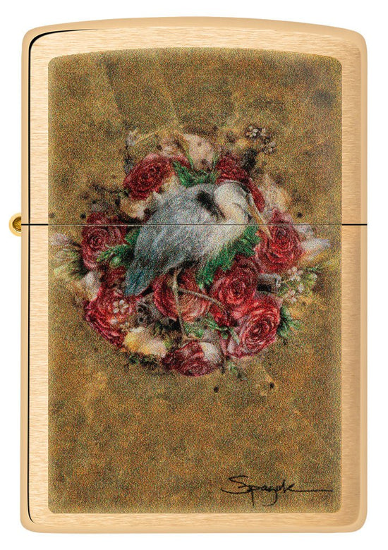 Zippo Lighter -  Spazuk Bird & Roses